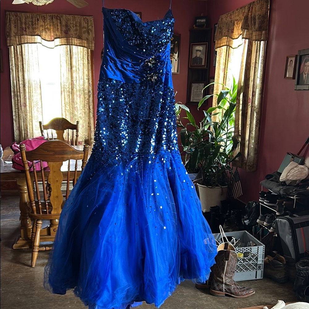 Moonlight Bridal Blue Sequin Dress